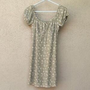 So Sage Floral Peasant Mesh Dress Juniors XS